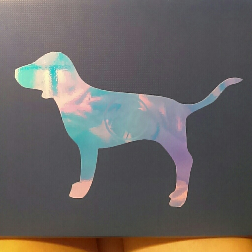 PINK Dog Holographic Sticker